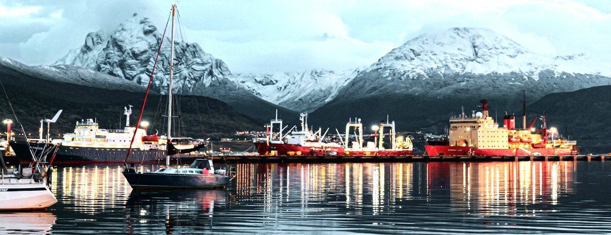 Puerto de Ushuaia, uno de los puertos argentinos atendidos por la red de abastecimiento naval de Mattina
